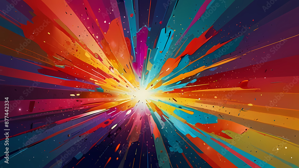 abstract illustration background that captures the moment of an explosion with vibrant, swirling colors and dynamic shapes that convey energy and movement abstract illustration background that captures the moment of an explosion with vibrant, swirling colors and dynamic shapes that convey energy and movement