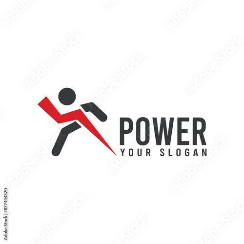 Human power vector logo design template. Vector illustration.