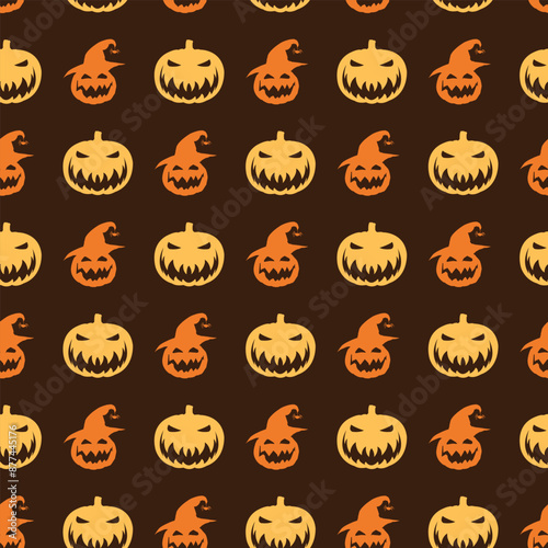 Pumpkins Seamless Vector Pattern Design