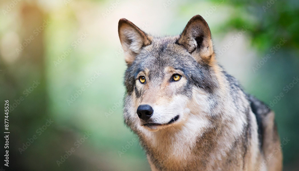 Staring into the yellow ember eyes of a male wolf animal portrait and wild life conservatory Staring into the yellow ember eyes of a male wolf animal portrait and wild life conservatory