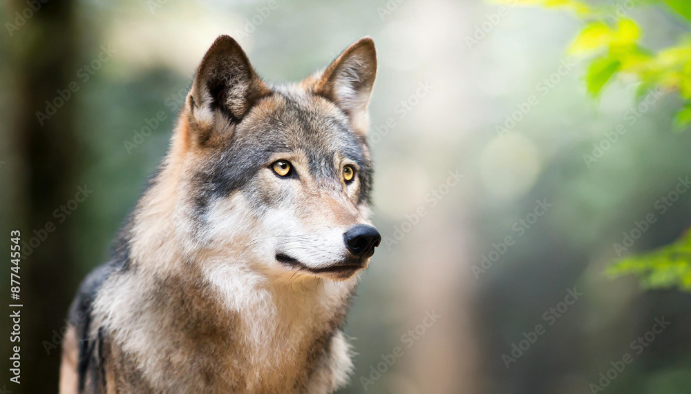 Staring into the yellow ember eyes of a male wolf animal portrait and wild life conservatory Staring into the yellow ember eyes of a male wolf animal portrait and wild life conservatory