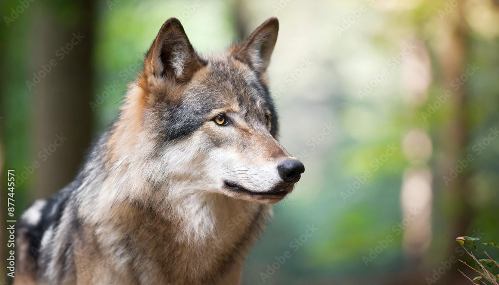 Staring into the yellow ember eyes of a male wolf animal portrait and wild life conservatory Staring into the yellow ember eyes of a male wolf animal portrait and wild life conservatory
