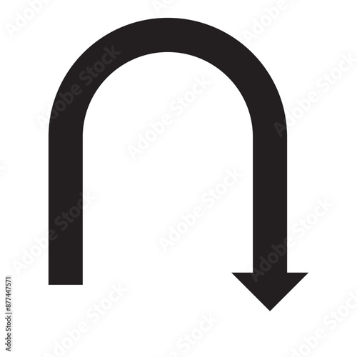 u turn arrow icon vector. icon sign symbol vector. Rotation isolated on white background. Vector illustration. EPS 10/AI