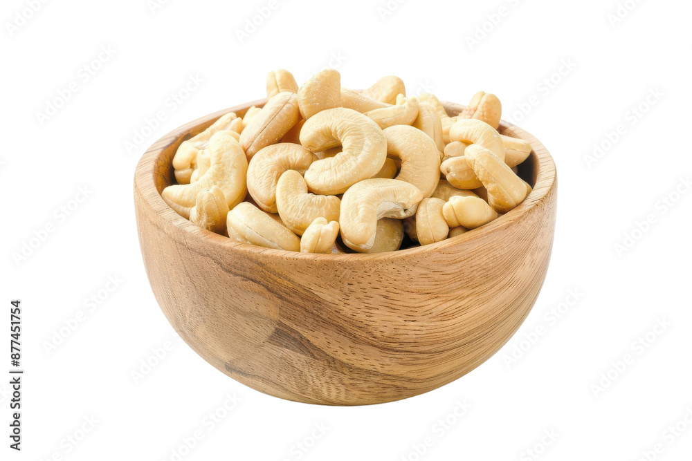 A wooden bowl filled with delicious cashews. Perfect for healthy snacks, cooking, or adding crunch to your favorite dishes. A wooden bowl filled with delicious cashews. Perfect for healthy snacks, cooking, or adding crunch to your favorite dishes.