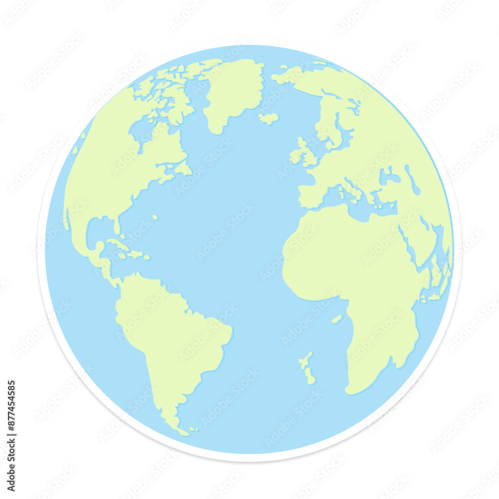 World, map, planet, earth, globe sticker, alone, isolated on white. Vector illustration for travel, education. World, map, planet, earth, globe sticker, alone, isolated on white. Vector illustration for travel, education.
