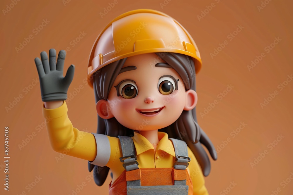 Animated Construction Worker Waving Hello Animated Construction Worker Waving Hello