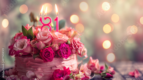 beautiful cake with 81 candles