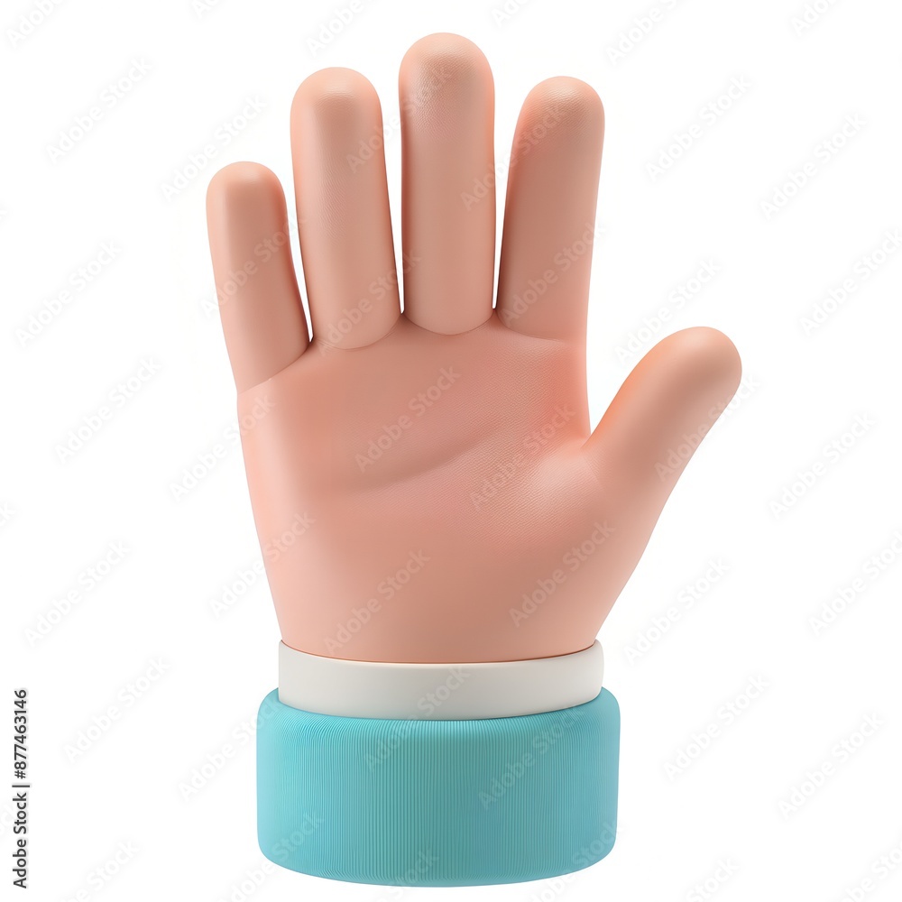 Rising Hand 3D Cartoon Render Illustration Isolated on White Background Rising Hand 3D Cartoon Render Illustration Isolated on White Background