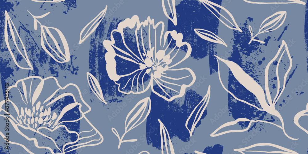 Seamless pattern beautiful flower vector. Collage contemporary print. Fashionable template for design.
Seamless pattern beautiful flower vector. Collage contemporary print. Fashionable template for design.