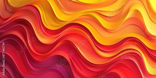 Abstract multicolored waves with red, orange, and yellow color scheme