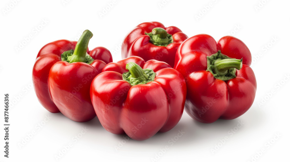 Red paprika, isolated on a white background, with a clipping path, and full depth of field. Red paprika, isolated on a white background, with a clipping path, and full depth of field.