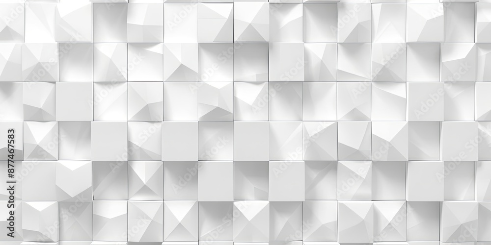 Abstract Geometric White 3D Panel with Polygonal Patterns for Modern Design Abstract Geometric White 3D Panel with Polygonal Patterns for Modern Design