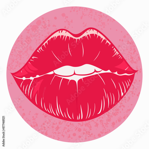 lipstick kiss with lips print set, lipstick lips, red lips print vector, Female red lipstick kiss