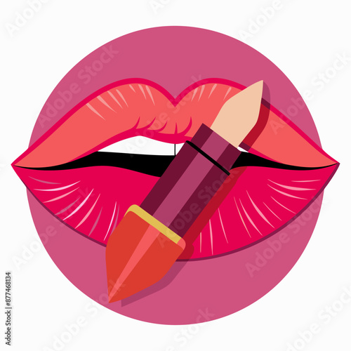 lipstick kiss with lips print set, lipstick lips, red lips print vector, Female red lipstick kiss