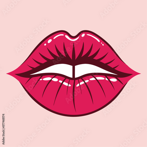 lipstick kiss with lips print set, lipstick lips, red lips print vector, Female red lipstick kiss