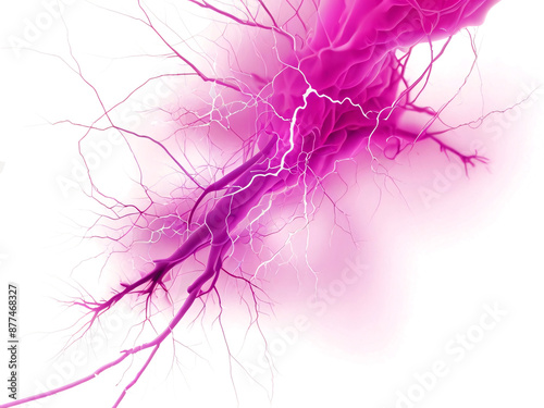 Red electricity is isolated on a transparent background.