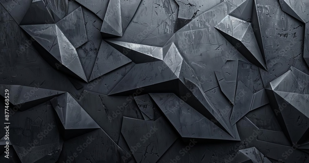 Abstract Dark Geometric Texture with Sharp Angles and Shaded Grays Abstract Dark Geometric Texture with Sharp Angles and Shaded Grays
