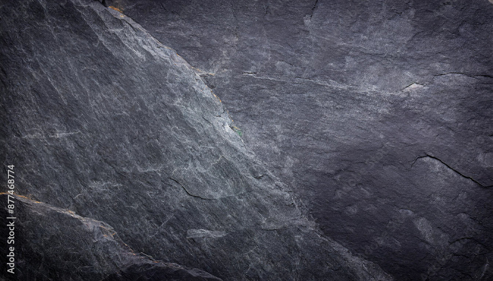 Naklejka premium Dark grey slate like marble texture wall tile sample