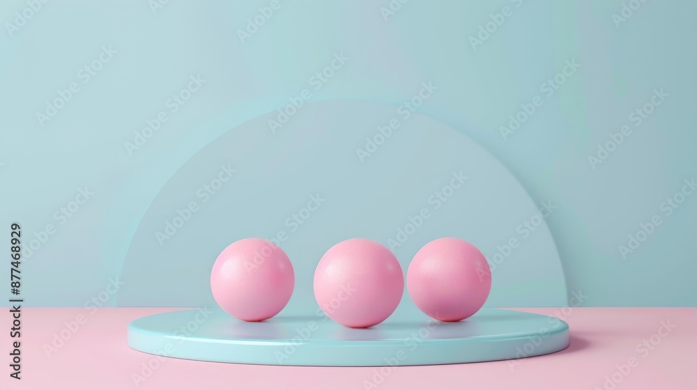 Fototapeta premium Pastel Pink and Blue Minimalist Abstract Geometric Background