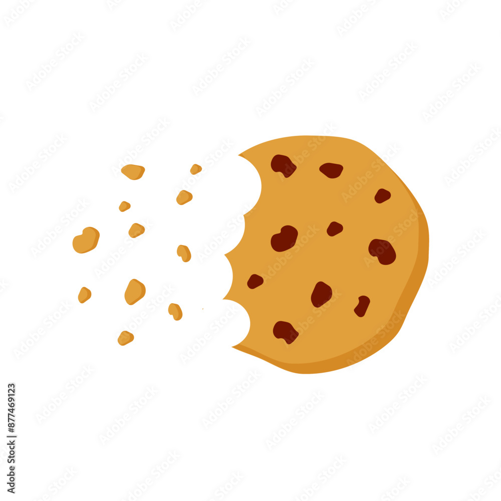 A piece of dessert. Breadcrumbs. Chocolate sweetness. Eaten cookies