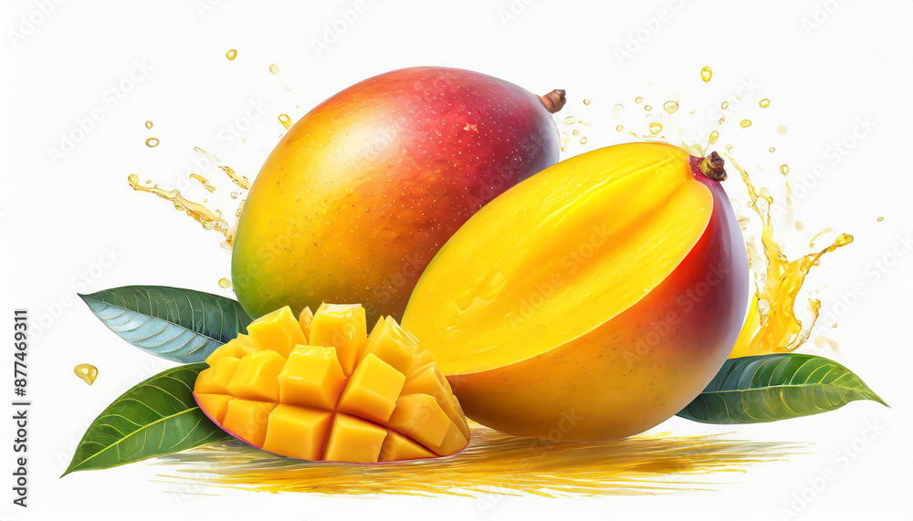 mango fruit isolated on white background mango fruit isolated on white background