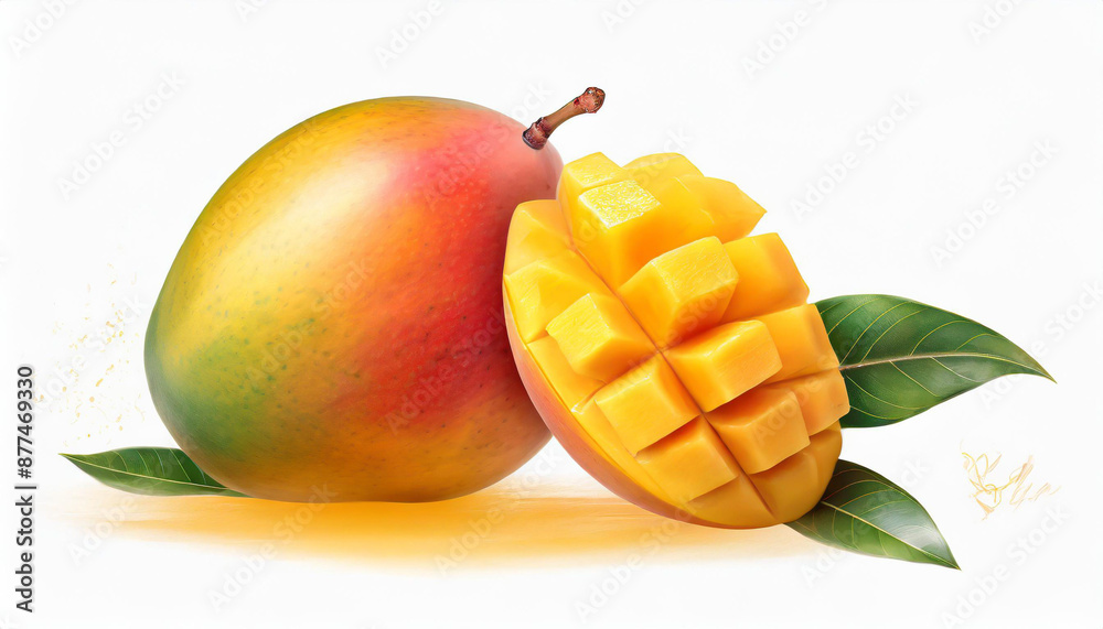 mango fruit isolated on white background mango fruit isolated on white background