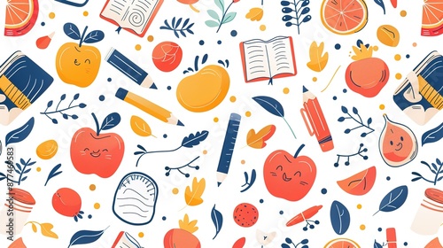 School pattern wallpaper