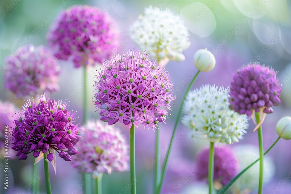 Vibrant Allium Flowers in Full Bloom Vibrant Allium Flowers in Full Bloom