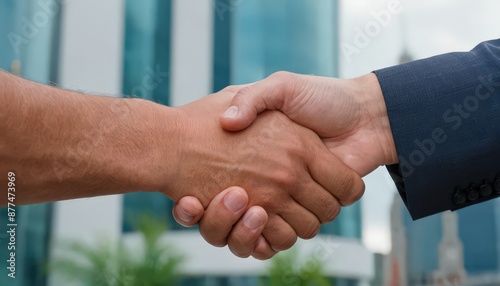 This image captures a moment between two individuals, symbolized by their hands clasped together in the center The hand on the left is light brown with visible veins and fingernails, while the right
