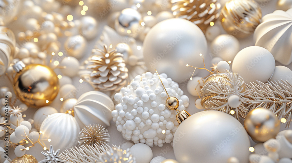 3d render. Winter holiday wallpaper. Festive white 3d render. Winter holiday wallpaper. Festive white