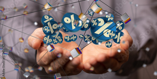 sale digital percent in hand.