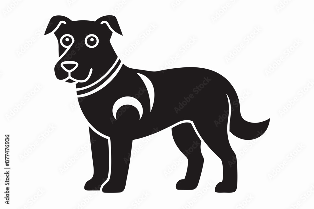 Obraz premium isolated black silhouette of a dog collection, Set of dog silhouette vector. Dogs and puppies in different breed, corgi, golden retriever, poses, sitting, standing, jump