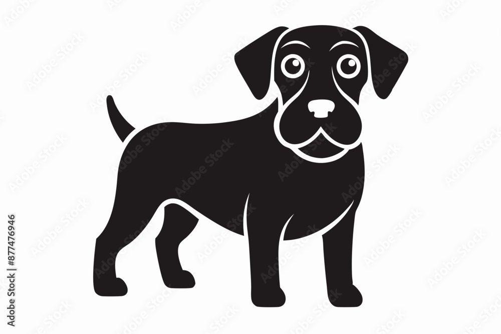 Obraz premium isolated black silhouette of a dog collection, Set of dog silhouette vector. Dogs and puppies in different breed, corgi, golden retriever, poses, sitting, standing, jump