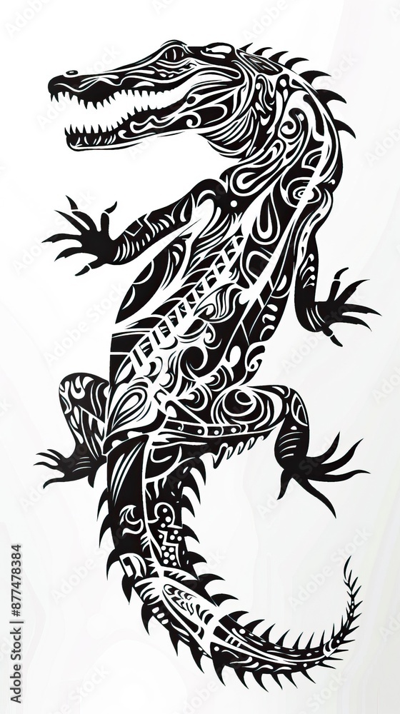 Obraz premium Vector of crocodile design on white background 