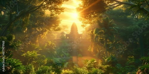 Mystical Jungle Sunrise, generative ai