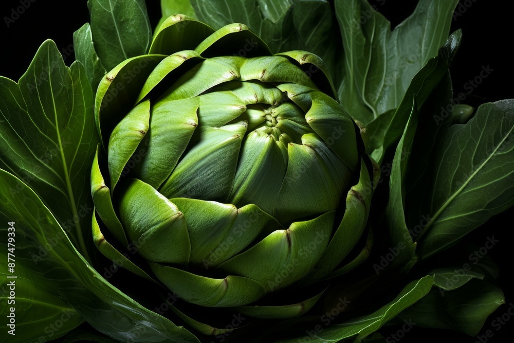 Earthy Green artichoke on table. Fresh food. Generate Ai Earthy Green artichoke on table. Fresh food. Generate Ai