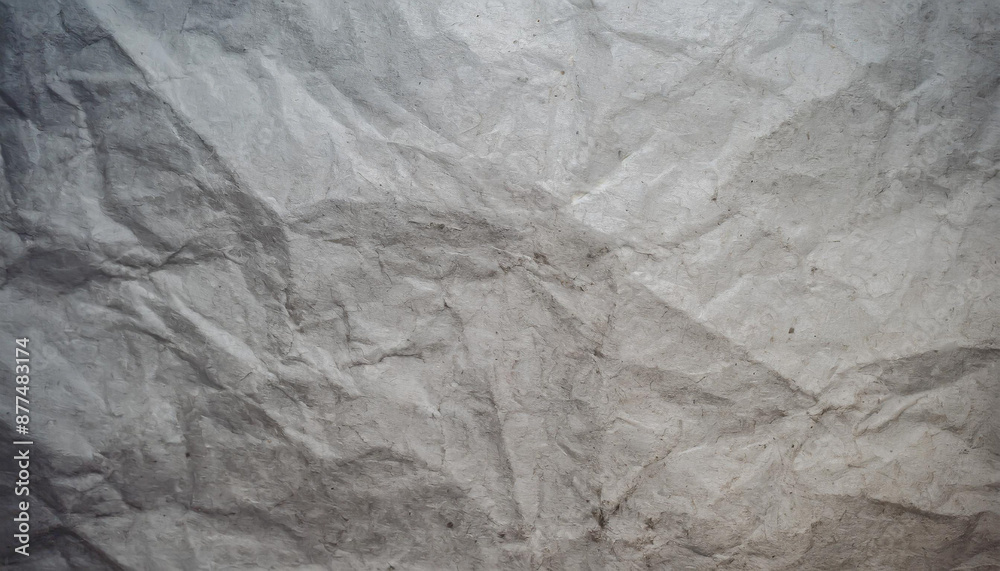 Naklejka premium black crumpled paper texture blank dark background with creases