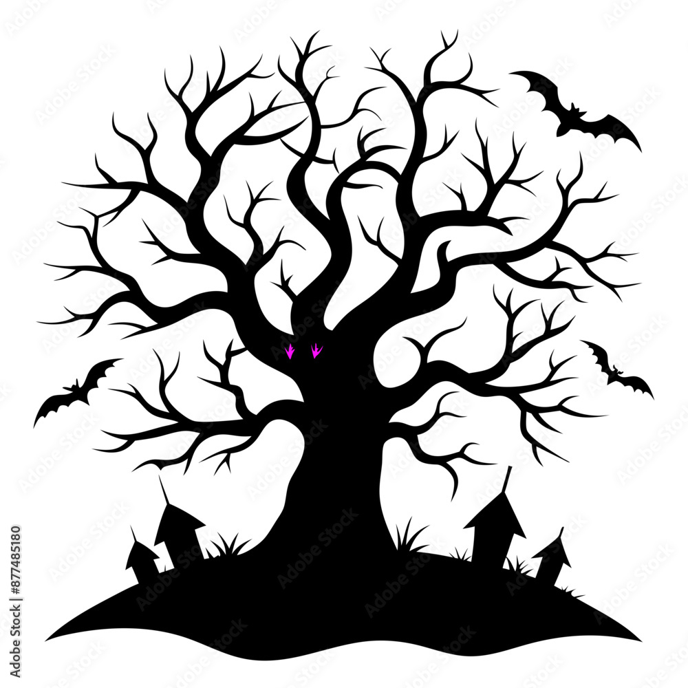 silhouette of a tree,gothic tree for Halloween vector silhouette of a tree,gothic tree for Halloween vector