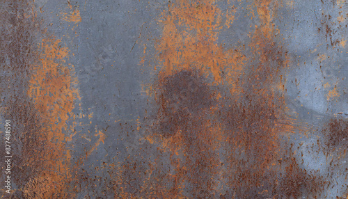 Rusty steel background. Vintage old antique metal material texture surface grunge damaged in copper