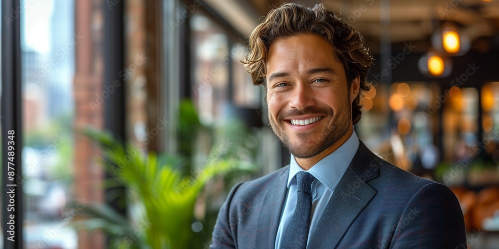 Professional Business Person with City View, generative ai