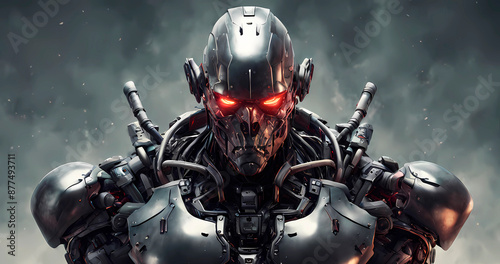 Abstract futuristic dark cyborg background