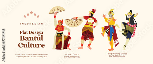 Isolated Indonesian Bantul flat design culture and landmark