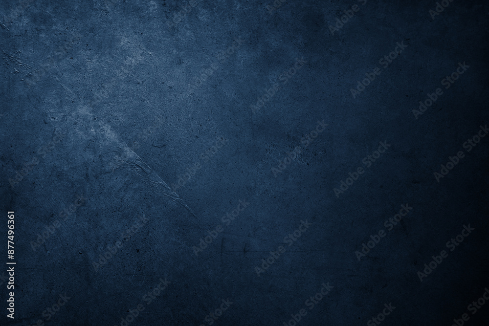 Fototapeta premium Dark blue textured concrete wall background