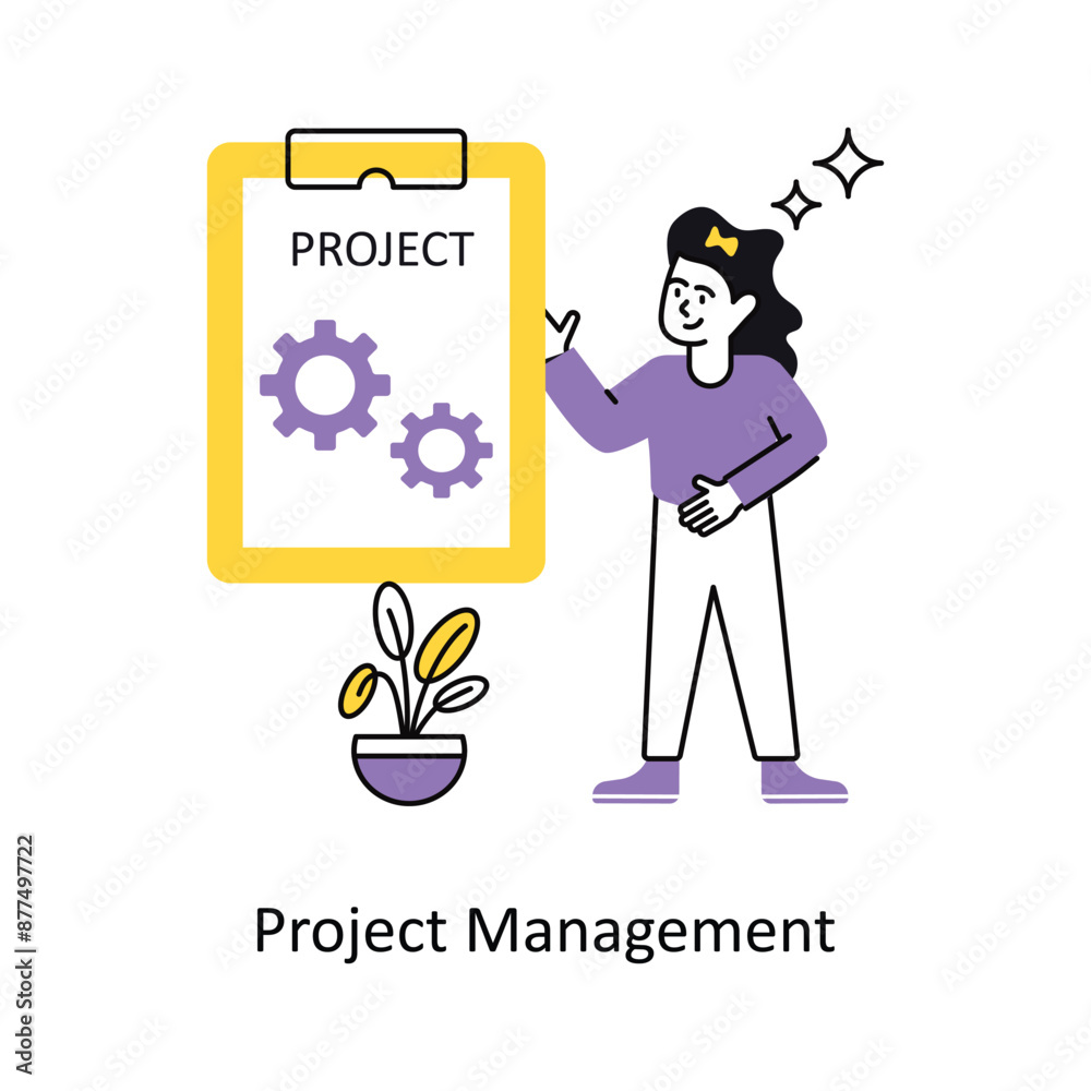 Project Management vector Flat Design illustration. Symbol on White background EPS 10 File Project Management vector Flat Design illustration. Symbol on White background EPS 10 File