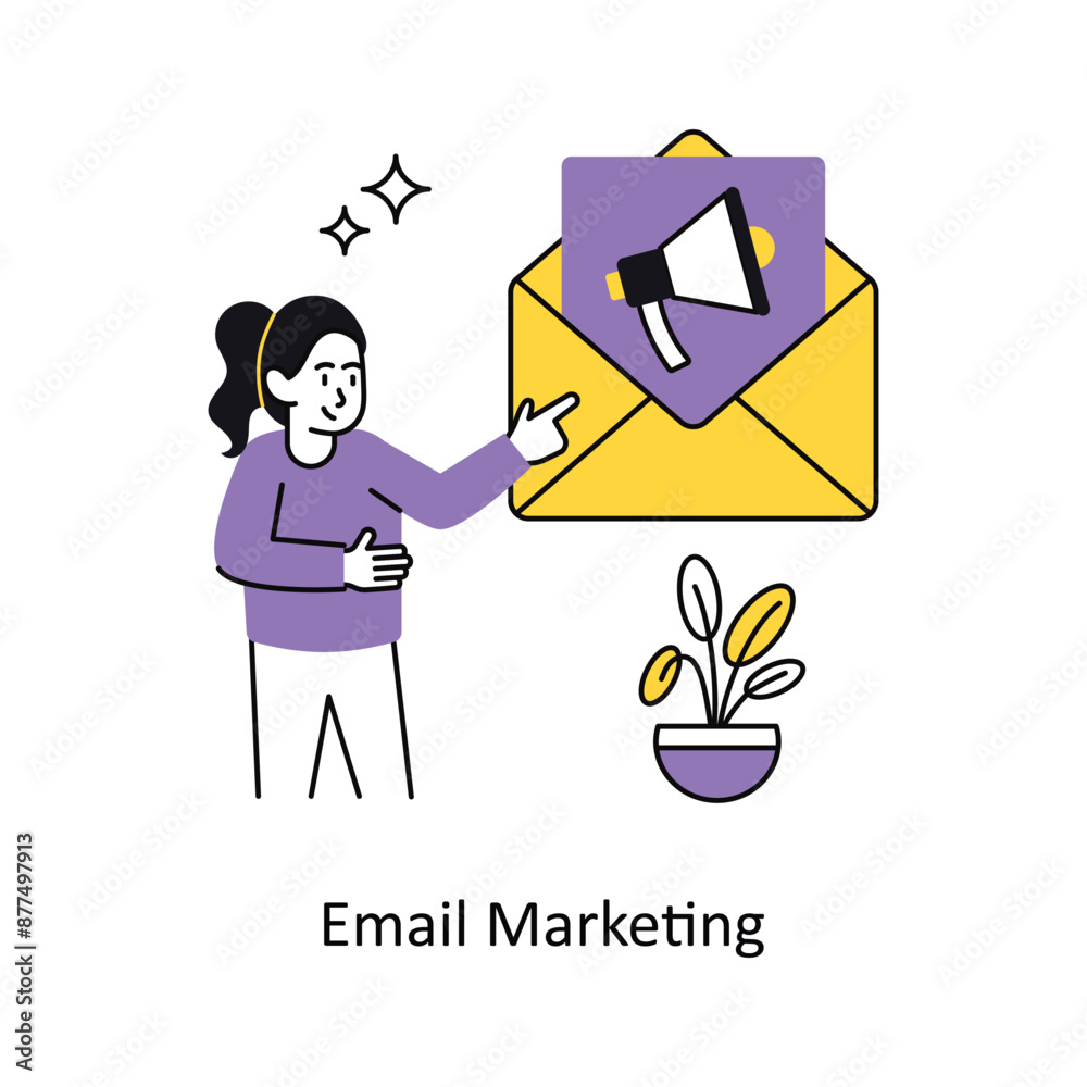 Email Marketing vector Flat Design illustration. Symbol on White background EPS 10 File Email Marketing vector Flat Design illustration. Symbol on White background EPS 10 File