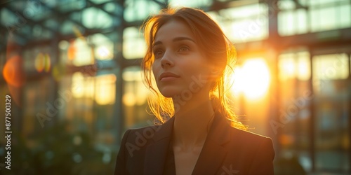 Confident Businesswoman in Modern Office, generative ai
