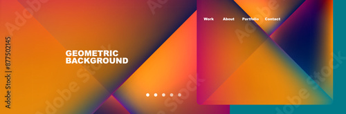 Gradient triangles composition with bright fluid colors. Vector Illustration For Wallpaper, Banner, Background, Card, Book Illustration, landing page