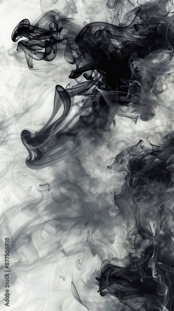 Black ink swirling and mixing in water Black ink swirling and mixing in water