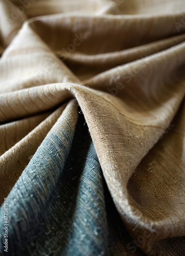 Textured Linen Fabric Close-Up
