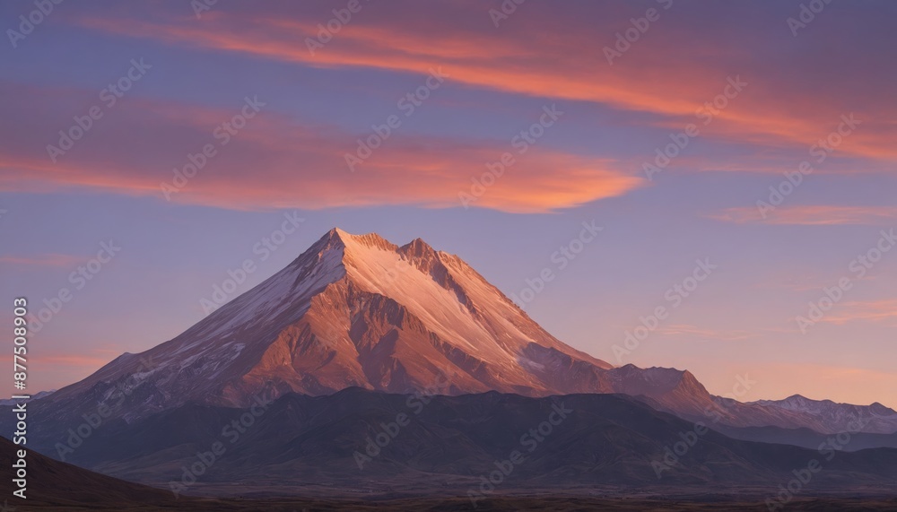 Fototapeta premium Majestic mountain range bathed in the golden hour light